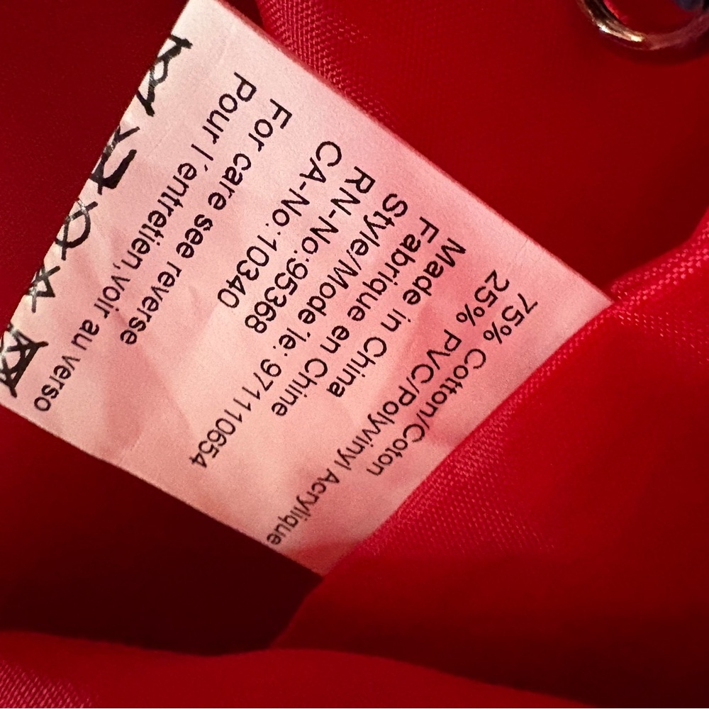 Olsen Europe Red Canvas Tote Bag with Blue Straps - Picture 9 of 14